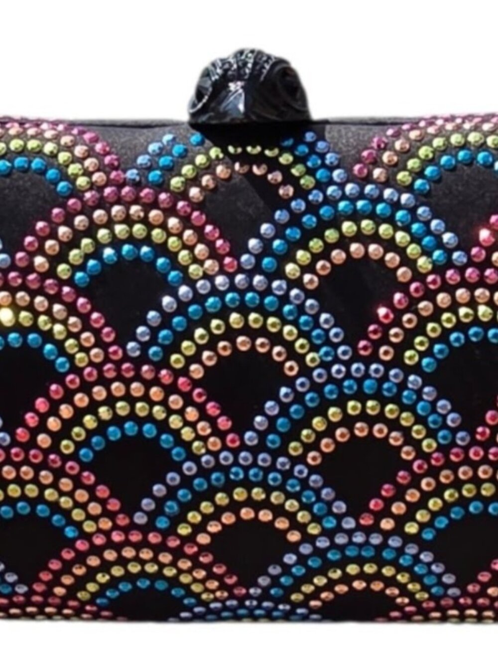 Kurt Geiger Rainbow Crystal Stud Clutch Crossbody Bag NWT Y2K Party Bag